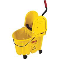 Item 624535, The WaveBrake mop bucket and wringer system reduces splashing, which means 