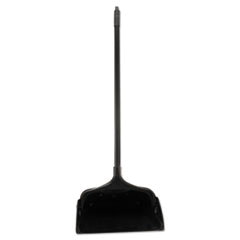 Item RCP253100BK, RUBBERMAID COMMERCIAL PROD.Lobby Pro Upright Dustpan with Wheels, 12.