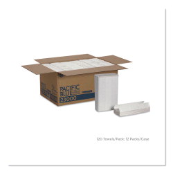 Item GPC23000, Pacific Blue Select C-Fold Paper Towels, 10 1/10 x 13 1/5,White,120/PK,12 