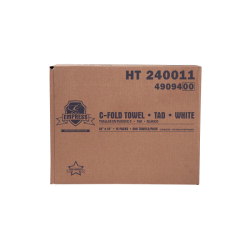 Item RJ240011, Empress White C-fold Towel 10" X 12.